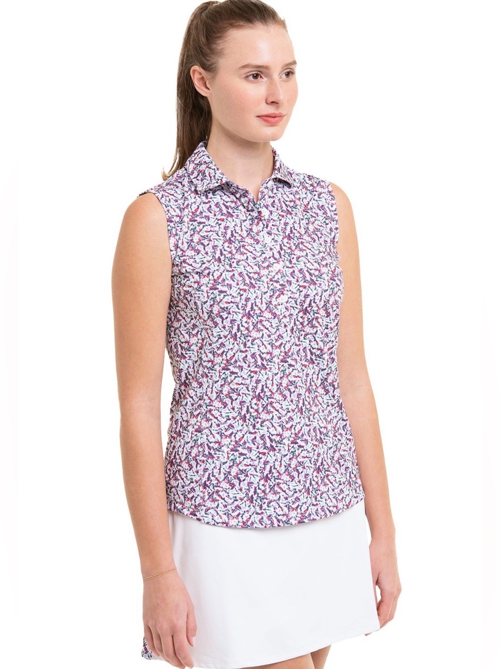 ZERO RESTRICTION Tae Sleeveless Polo In Charm - XL Mardi Gras